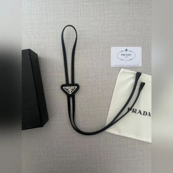 Prada Saffiano Leather Bolo Tie Unisex